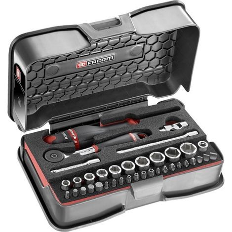 FACOM Coffret Cliquet Et Douilles 1/4" 6 Pans - R.161-6M6PB