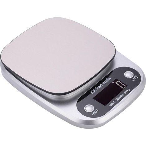 Balance Cuisine Numérique Portable en Acier Inoxydable 10kg/ (1/5)