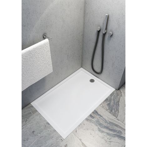 Receveur de douche en acrylique blanc  - rectangulaire -ZAHER - 90 x 70 (1/5)