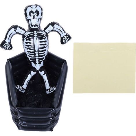 BelleRise - Seau glaçon squelette gonflable – PVC 80x56x60 cm – Décoration Halloween, fête, bar (1/5)