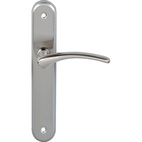 Manilla puerta zamak níquel satinado placa ovalada modelo 6331 (1/5)