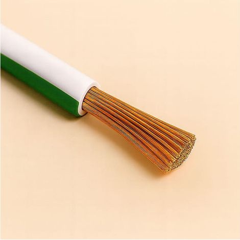 Cavo Filo Unipolare FLRY-B ISO 6722 Classe B Sez. 0,35 mmq bianco/verde
