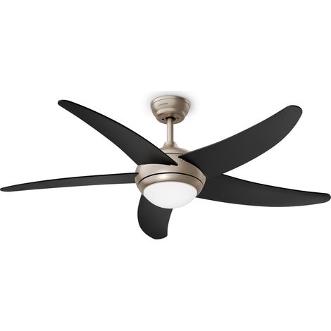 Klarstein Ventilador de techo Bolero con luz  132 cm  35 W  Funcionamiento silencioso  Madera