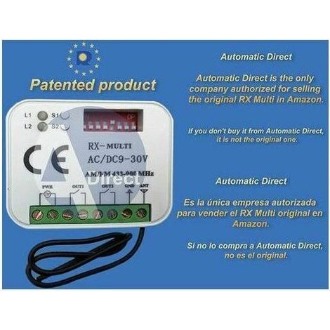 royaluxe -Radio Récept Universelle RX Multi 433-900 Mhz Compatible avec FAAC, BFT, Nice, Sommer, Kartokner . (1/4)