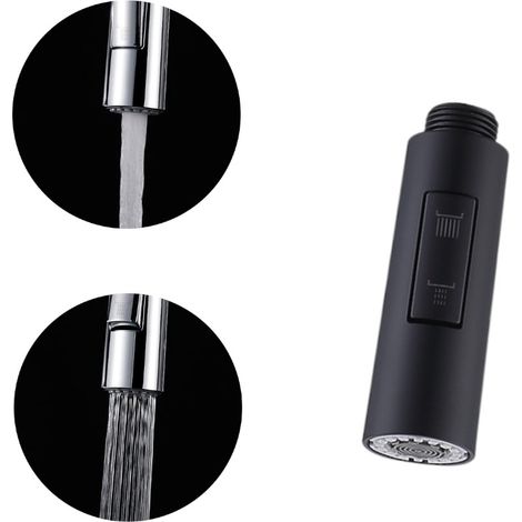 Pommeau de douchette extractible pour robinet de cuisine, forme colonne, 2 modes, aérateur de remplacement pour évier de cuisine et salle de bain, raccord mâle 0,8 pouce, débit 1,8 GPM. (1/4)