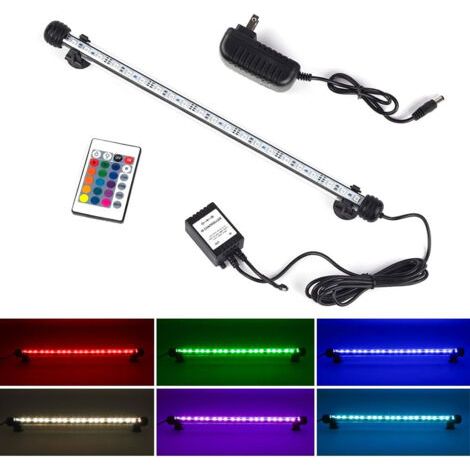Éclairage LED pour aquarium 49 cm, tube submersible, lampe LED étanche IP68 RGB, 12 V CC, 5,8 W (1/5)