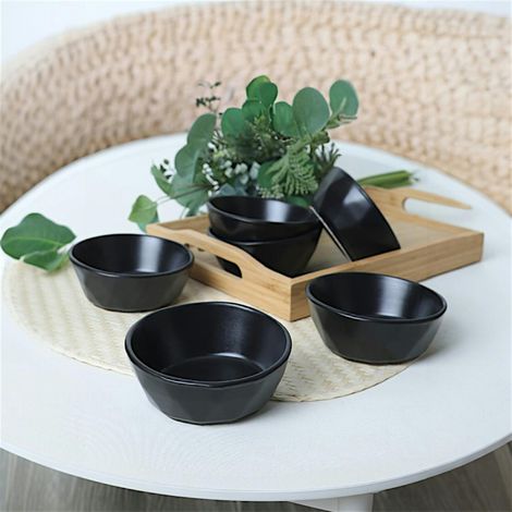 Bol apéro noir, style organique (lot de 6) EFIRA (1/5)