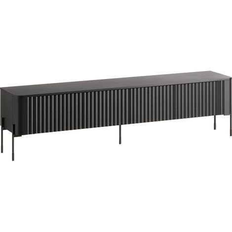Mueble TV Nobilitas, Negro, Número de puertas: 0, Número de cajones: 0, 190x50x40cm