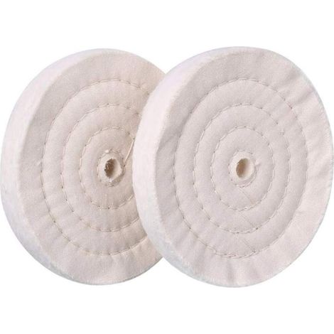 Disque de Lustrage Coton 150 mm, Roue de Polissage Miroir Compatible avec Meuleuse et Touret Lot de 2 (1/5)