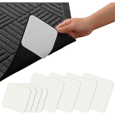 Tapis Antidérapant - Lot de 8 Pièces - Caoutchouc Transparent - Fixation Sécurisée Tapis et Moquette - Salon Salle de Bain - 80x80mm et 100x100mm (1/5)
