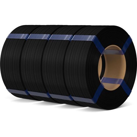 Filament PLA Basic Refill 1,75 mm Noir 4KG, Filament PLA 3D Sans Bobine Précision Dimensionnelle ±0,02 mm, Recharge Écologique pour Bobine Réutilisable (1/5)
