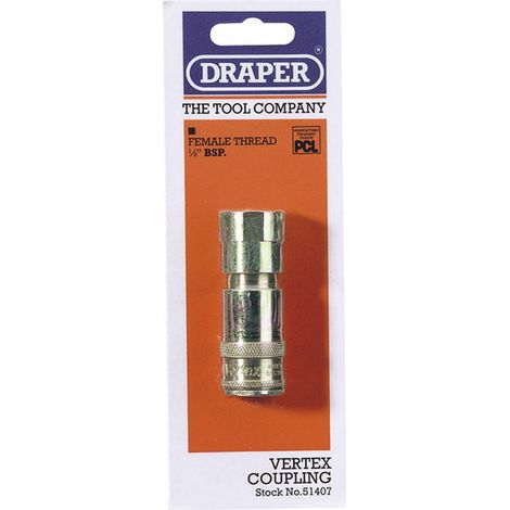 Draper 1/2" BSP Taper Female Thread Vertex Air Coupling (51407) (1/5)