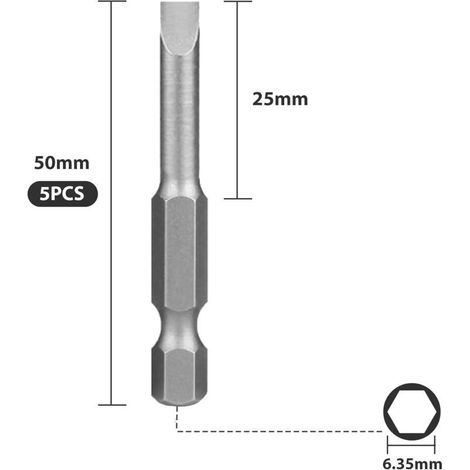 Lot de 5 tournevis spéciaux en forme de U de 50 mm, en forme de Y, pour intérieur, à trois pointes, pour perceuse (1/3)