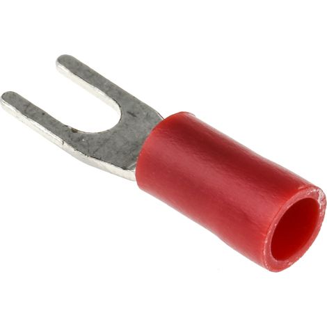 Cosse à fourche à sertir RS PRO Isolé, Rouge 16AWG 1.5mm² 22AWG 0.5mm² (1/3)