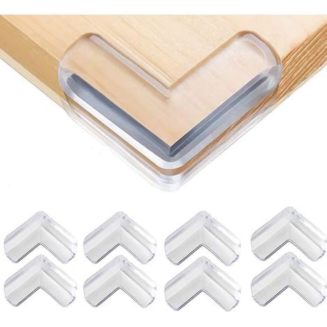 Lot de 8 Protections d'angle, transparentes et souples en PVC, adhésif renforcé pour meubles et tables, sécurité enfants (1/5)