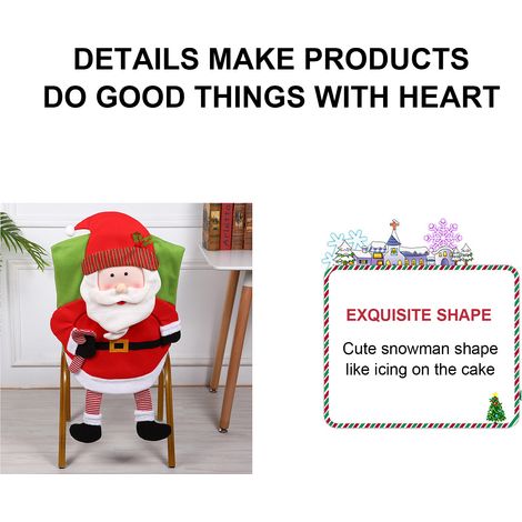 Housse de Chaise de Noël - Décoration Festive pour Repas et Événements Spéciaux