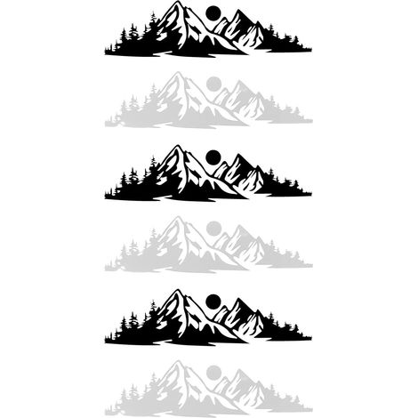 de 6 autocollants de montagne pour voiture autocollants