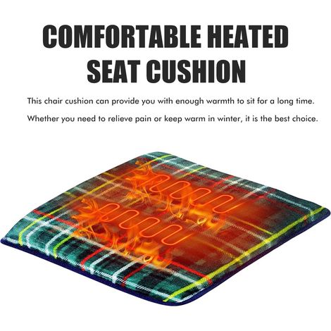 Coussin chauffant pour siège, alimenté par batterie externe USB, coussin chauffant électrique pour chaise de bureau, chaise de voiture ou fauteuil roulant. (1/5)