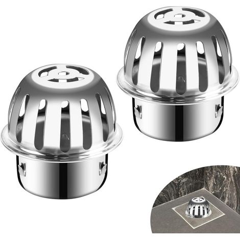 Grille de protection pour descente de gouttière 75 mm (2 pièces) en acier inoxydable. Compatible avec les descentes de gouttière, elle filtre et bloque les feuilles, le feuillage, les branches et les  (1/5)