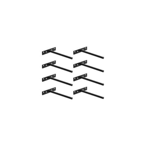 Etagere Murale Fixation Flottante Invisible, Support Etagere Murale en Métal, Tablette Flottante Support Charge Lourde, Longueur 150MM, Noir 8 Pièces - Crezuo