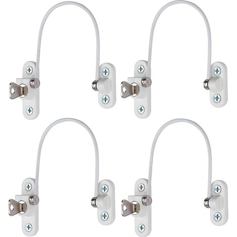 Lot de 4 verrous de sécurité pour fenêtres et portes avec clés (1/3)
