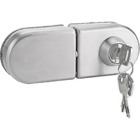 Serrure de porte vitrée antivol, 10-12 mm, en acier inoxydable, avec clé marche/arrêt, pour la maison, l'hôtel, le bureau et la salle de bain. (1/5)