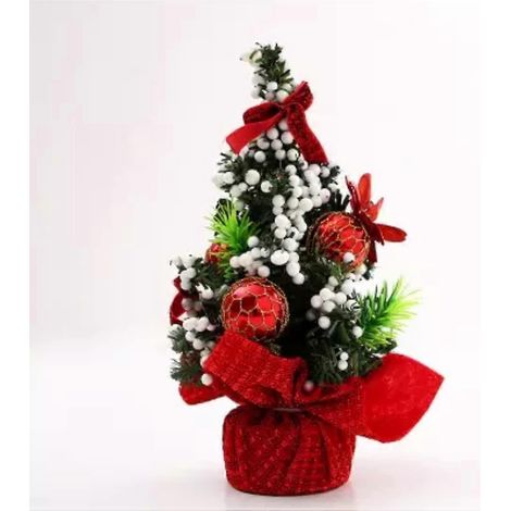 20 cm großer künstlicher Weihnachtsbaum, dekorativer Mini-Weihnachtsbaum für den Innenbereich, Tischdekoration für die Feiertage. (1/2)