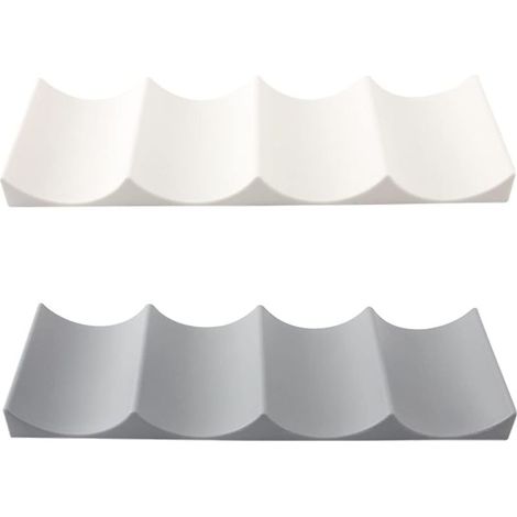 Porte Bouteille Frigo 2 Pièces Tapis de Rangement à Bouteille Casier à Bouteilles en Plastique Empilable Étagère à Vin Porte Bouteille pour Cuisine Réfrigérateur Blanche/Gris 1029.3cm (1/4)