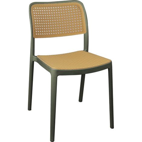 Amadeus - Chaise de salle à manger en polypropylène kaki Karl (lot de 4) (1/4)