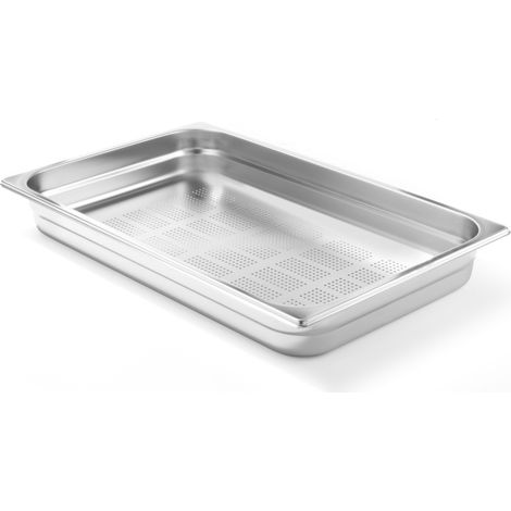 Contenitore GN forato, acciaio inox, GN1/1, 530x325mm, altezza 200mm - Hendi 802205