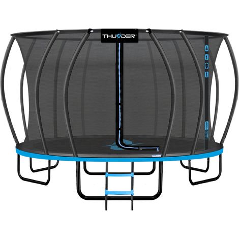THUNDER INSIDE-ULTRA 16FT BLUE Gartentrampolin 488 cm Blau mit innenliegendem Sicherheitsnetz und Leiter (1/5)