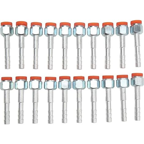 Raccord cannelé de tuyau de climatisation droit en aluminium haute résistance universel 20 pièces pour voitures camions véhicules d'ingénierie connecteur de tuyau de réfrigérant (3/8 po) (1/5)