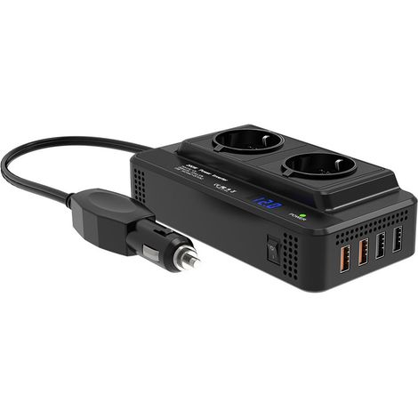 nk Adattatore Portatile Auto Nero 12V a 220-240V