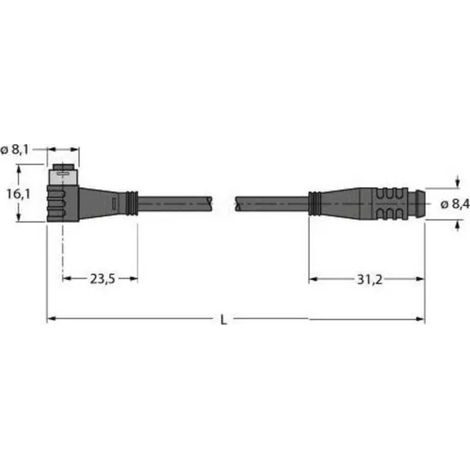 [NEUWERTIG] Turck Aktuator  Und Sensorleitung Pur Kabel Steuerleitung Steckverbinder B-Ware (1/2)