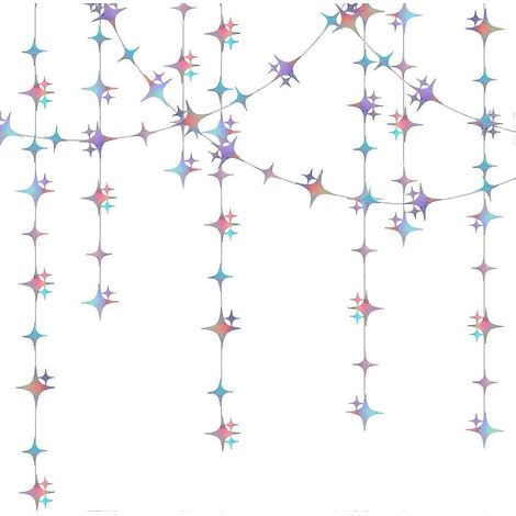 3-teiliges Set Glitzerstern-Papiergirlanden, 157 Zoll (ca. 400 cm) lange Sternen-Girlande zum Aufhängen für Geburtstag, Hochzeit, Verlobung, Babyparty, Weihnachten (1/4)