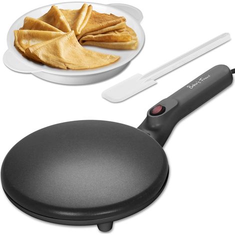 Crêpière Instantanée, Poêle à Crêpes Avec Poignée Anti-Brûlure (Cool-touch), Surface de Cuisson Antiadhésive de 20 cm, Anti-Adhérence, Régulation Automatique de la Température, Graphite (1/5)