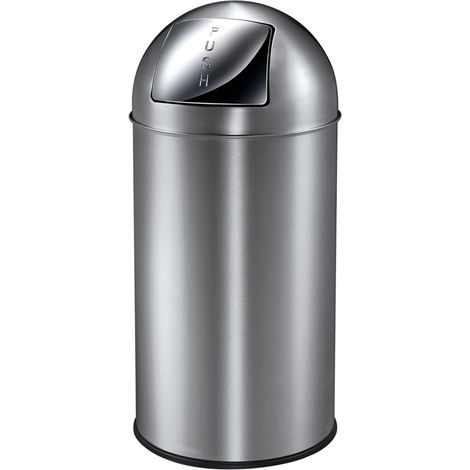 Pattumiera con Coperchio a Pressione 40 L Argento Opaco EKO (1/5)