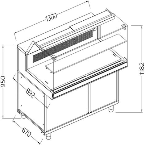 Comptoir vitrine réfrigéré/ chauffante GN vitre basse - Diamond (1/2)