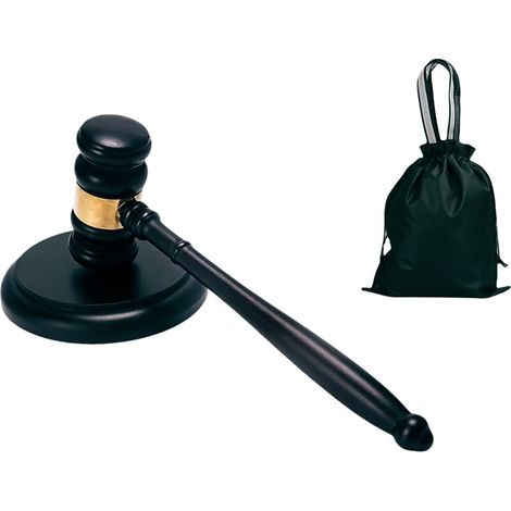 Maillet en Bois Juge, Marteau de Juge, Maillet en Bois juge et Bloc Sonore, Ensemble de Marteau en Bois, un Choix pour Tribunaux, Avocats, Ventes aux Enchères (1/5)