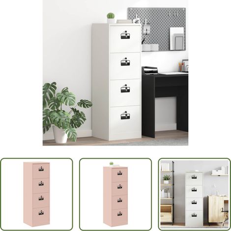 Meuble de rangement - Cabinet de Dossier Rose 44 x 50 x 106.5 cm Acier Laminé à Froid (1/5)
