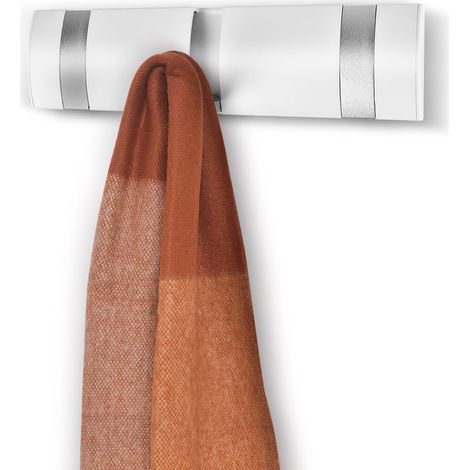 Porte-manteau mural 3 crochets extensibles en aluminium pliable pour cuisine et salle de bain (1/5)