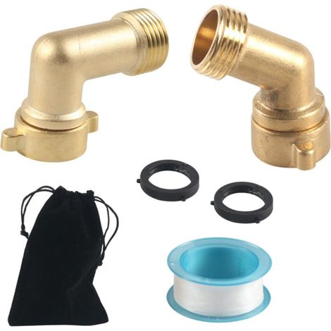 2x Raccord coudé pour tuyau d'arrosage, adaptateur pour tuyau d'arrosage extérieur (1/5)