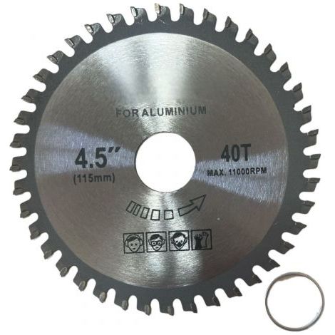 Disco lama ricambio per sega circolare per taglio legno 40 denti 4.5" 115mm 07595