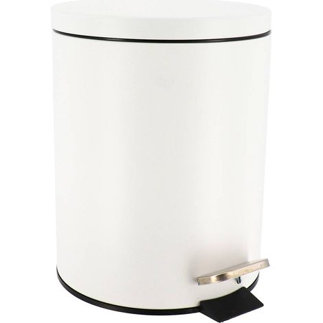 Poubelle metal ronde 5l - blanc - Tendance (1/5)