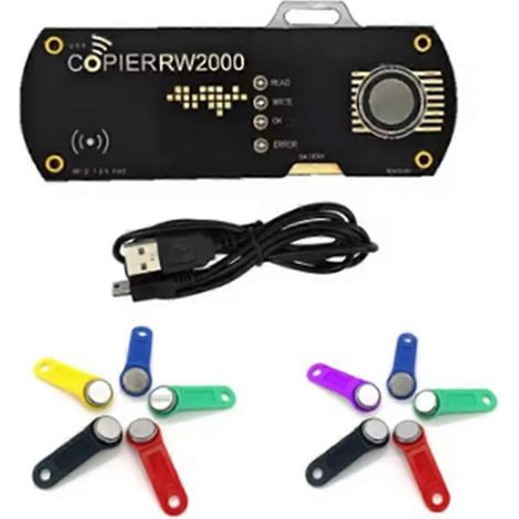 Copieur RFID™ RW2000, Copieur-lecteur™ 1990, iButton DS-1990A, Copie 125 kHz EM4305, EM4100, Carte porte-clés (1/5)
