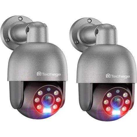Caméra de sécurité, résolution 8MP, capacité de vision nocturne, 2pc 5MP Cam PTZ (1/2)