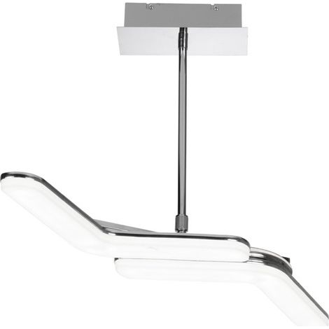 Lámpara LED SMD de techo “Boomerang” (30W 3000K 1920lm) IP20 40x20x72cm fabricada en PVC y aluminio color blanco y cromo (1/3)