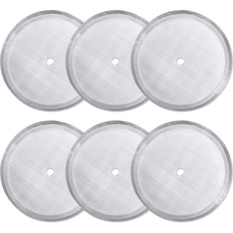 Paquet de 6 filtres à tamis de rechange pour presse française, filtres à mailles réutilisables en acier inoxydable pour cafetières à pression françaises universelles de 1000 ml / 34 oz / 8 tasses (1/5)