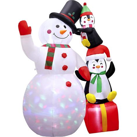 Weihnachtsdekoration für den Außenbereich – aufblasbarer Schneemann mit LED – 180 cm