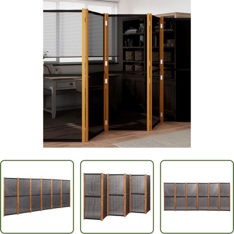 Cloison extérieure - Cloison de séparation 6 panneaux Noir 420x180 cm (1/5)